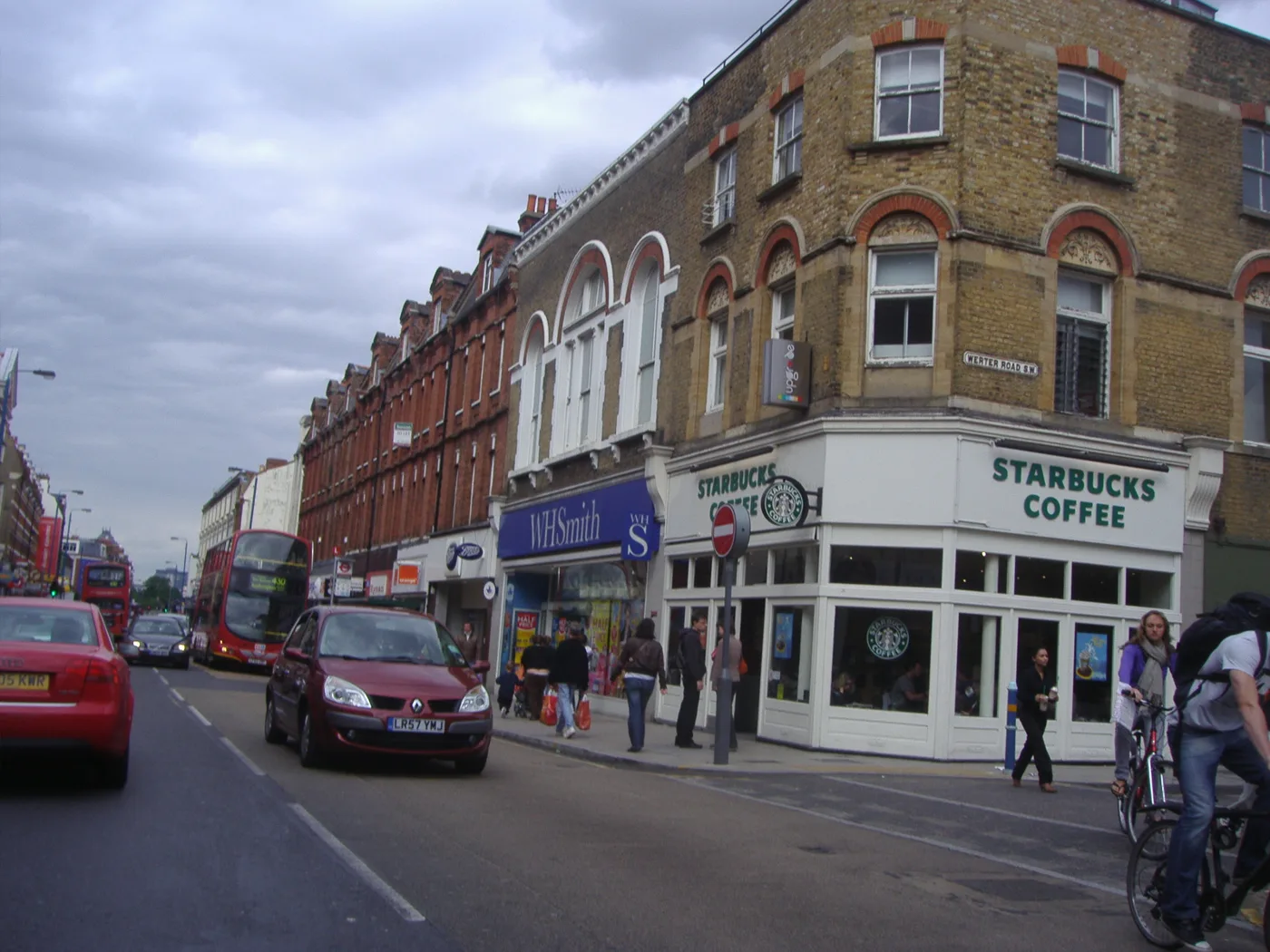 Shops on Putney High Street. The council removed a traffic island and a redundant phone box from the High Street over the summer to widen the carriageway.